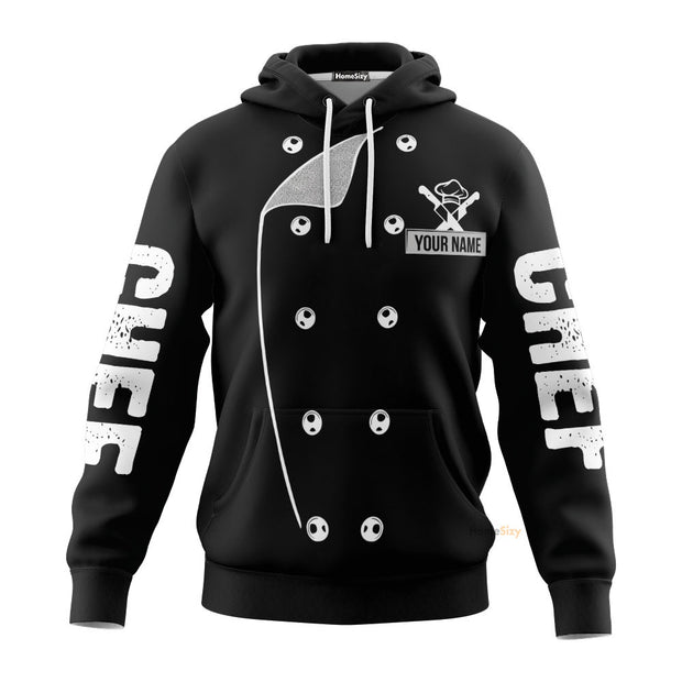 Custom Name Chef Black Uniform I Cook - Personalized 3D Hoodie