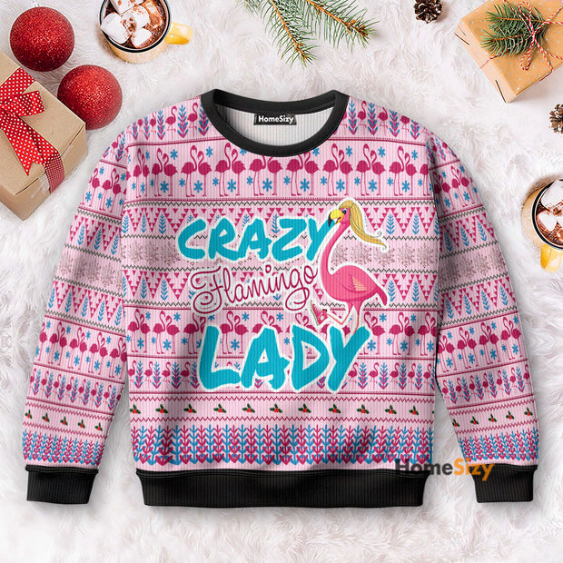 Flamingo Pink Flamingo Lady - 3D Ugly Christmas Sweater PN112811