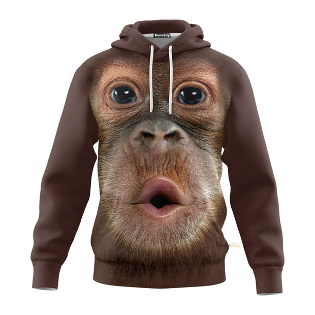 Monkey Brown - 3D Hoodie Tshirt Sweatshirt QT312012