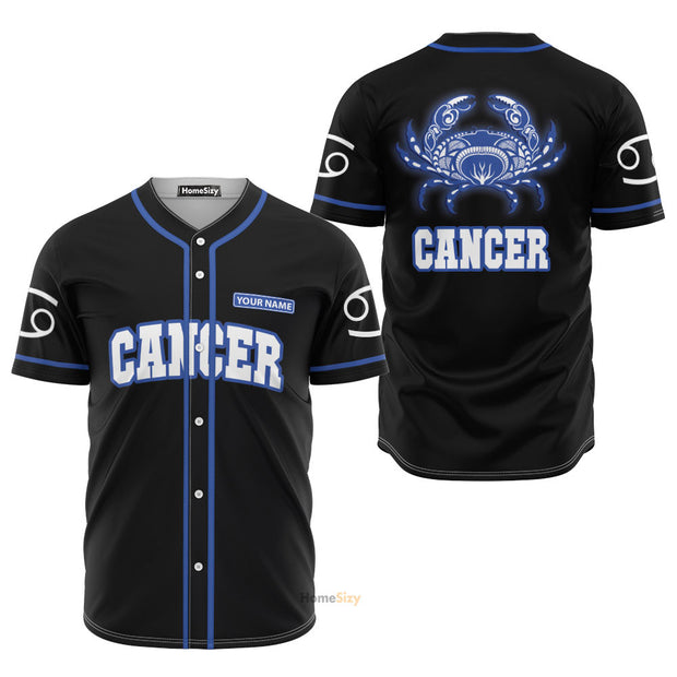Custom Name Cancer Great Zodiac Z13 - Personalized Baseball Jersey
