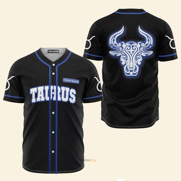Custom Name Taurus Great Zodiac Z13 - Personalized Baseball Jersey