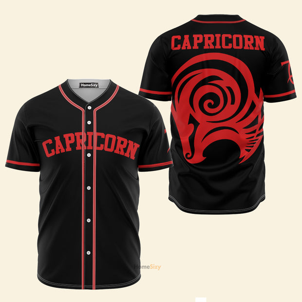 Capricorn Zodiac Black And Red Z04 - Baseball Jersey