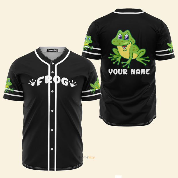 Custom Name Love Cute Frog - Personalized Baseball Jersey
