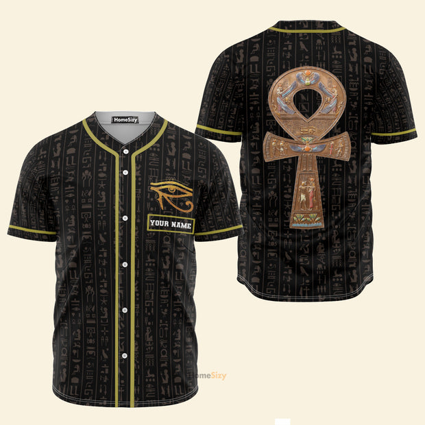 Custom Name Ancient Egypt Eye of Horus - Personalized Baseball Jersey