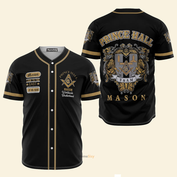 Custom Name Freemason Hall Look To The East - Personalized Baseball Jersey
