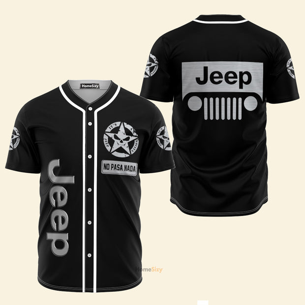 Custom Name Black Jeep - Personalized Baseball Jersey