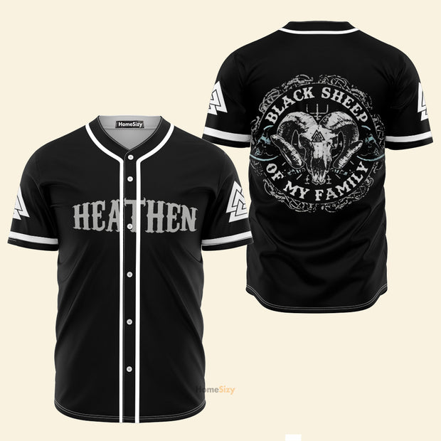 Black Sheep Of My Family Heathen Viking - Baseball Jersey