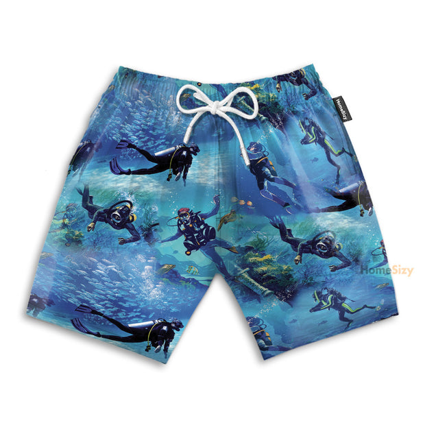 Scuba Diving Beach - Beach Shorts