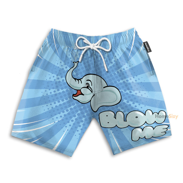 Blow Me Elephant Funny Style - Beach Shorts