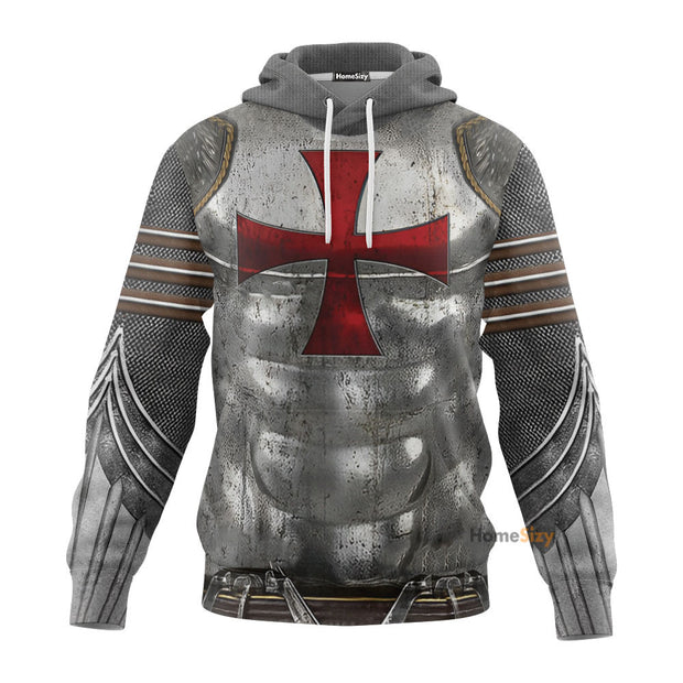 Knight Templar - 3D Zip Hoodies Tshirt Sweatshirt