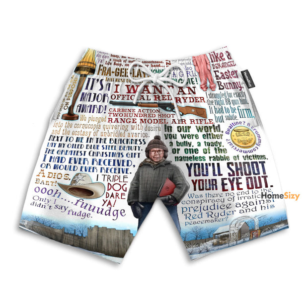 A Christmas Story Quote Funny Style - Beach Shorts