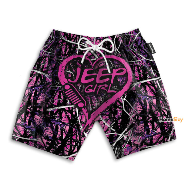 Jeep Girl Camouflage - Beach Shorts