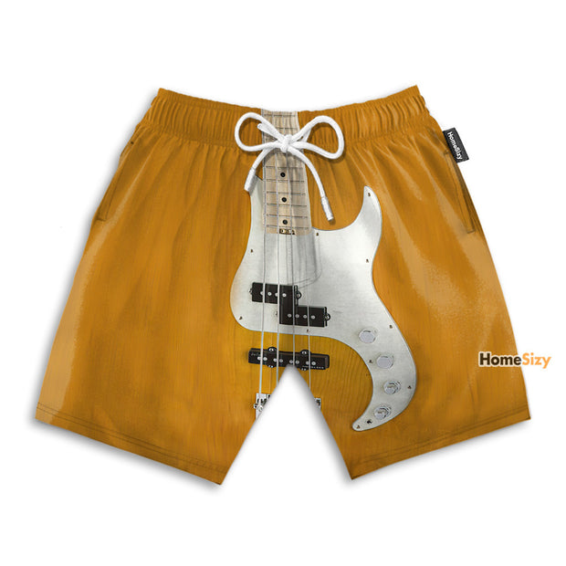 Brown Fender Precision Bass Funny Cosplay Costume - Beach Shorts