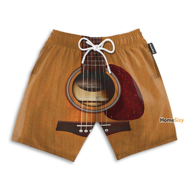 Acoustic Guitar Funny Cosplay Costume - Beach Shorts