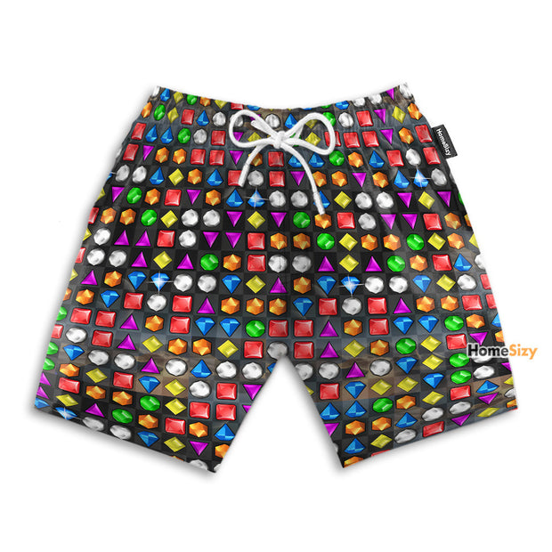 Mineral Bejeweled Game Funny Cosplay Costume - Beach Shorts