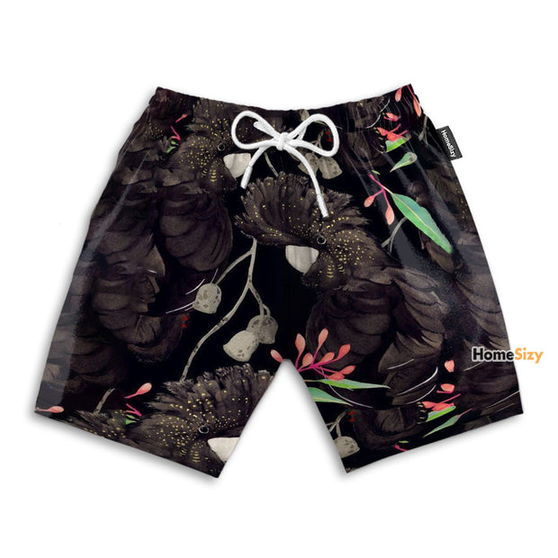 Black Cockatoo Funny Style - Beach Shorts