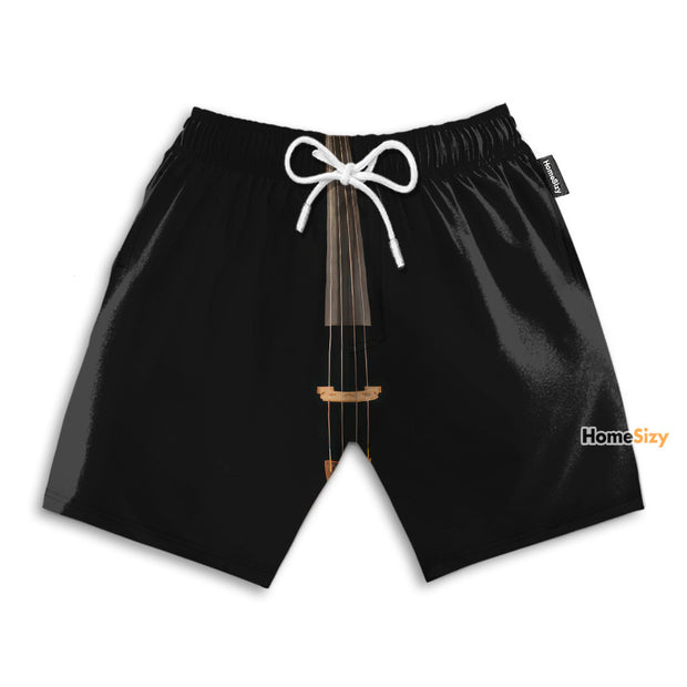 Black Cello Funny Style - Beach Shorts