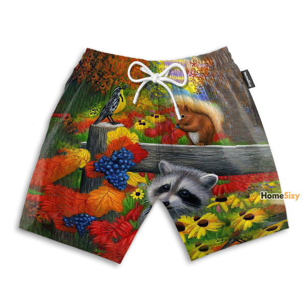 Colorful Fantasy Animals - Beach Shorts