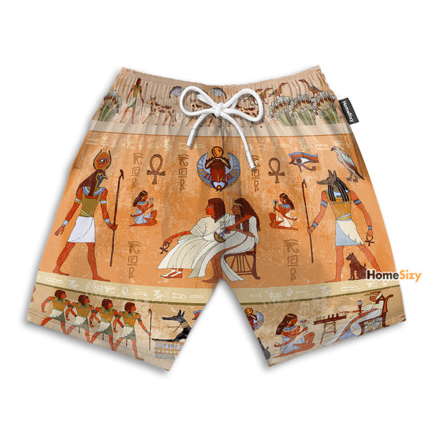Ancient Egyptian VIntage Pattern - Beach Shorts