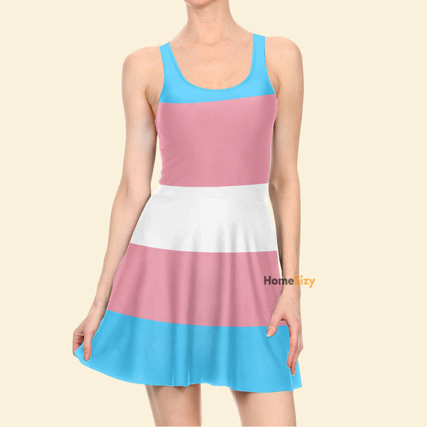 Transgender Flag Cosplay Costume - Skater Dress