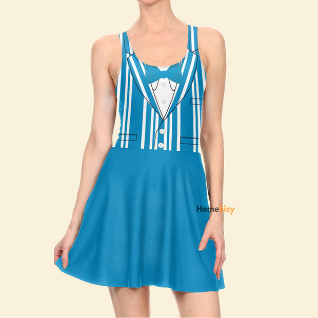 Blue Barbershop Quartet Cosplay Costume - Skater Dress
