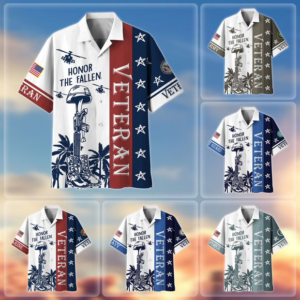 Honor The Fallen US Veterans Hawaii Shirt - Personalized Hawaiian Shirt - Gift For Veterans