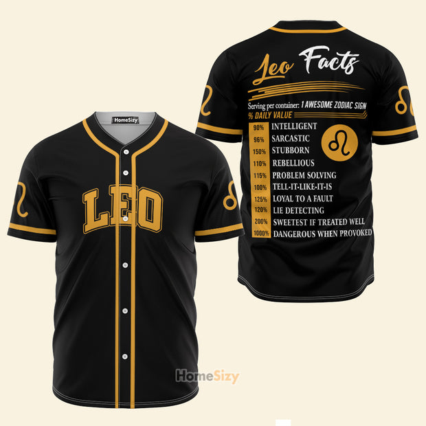 Leo Awesome Zodiac Facts Z09 - Baseball Jersey