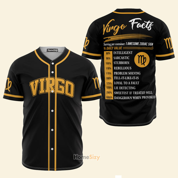 Virgo Awesome Zodiac Facts Z09 - Baseball Jersey