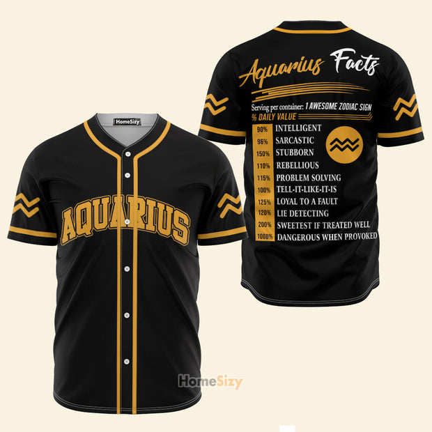 Aquarius Awesome Zodiac Facts Z09 - Baseball Jersey