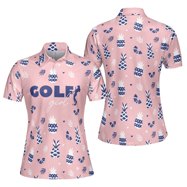 Golf Girl Pink Summer Pattern - Women Polo