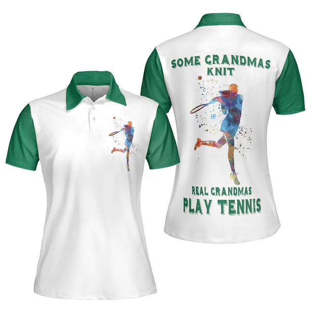 Some Grandmas Knit Real Grandmas Play Tennis - Women Polo
