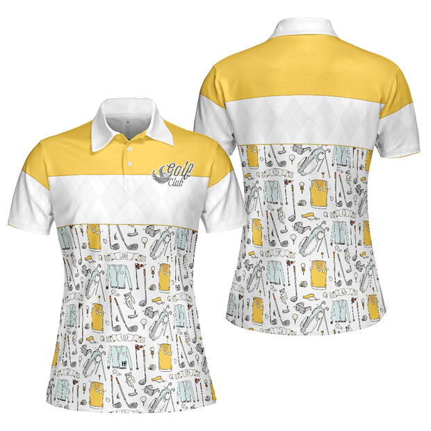 Golf Symbol And Golf Life In Yellow - Women Polo