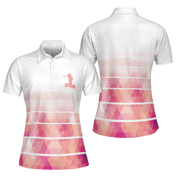 You Say Girls Can't Golf I Say Watch Me Light Pink Argyle Pattern - Women Polo