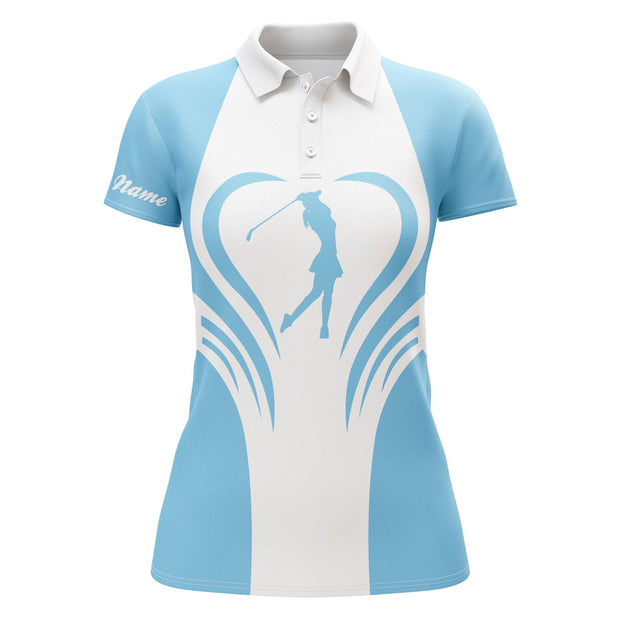 Custom Name Ladies Love Golf Multi-Color - Women Polo