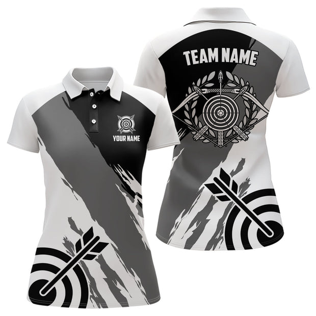 Custom Name And Team Grey Jerseys Archery - Personalized Women Polo