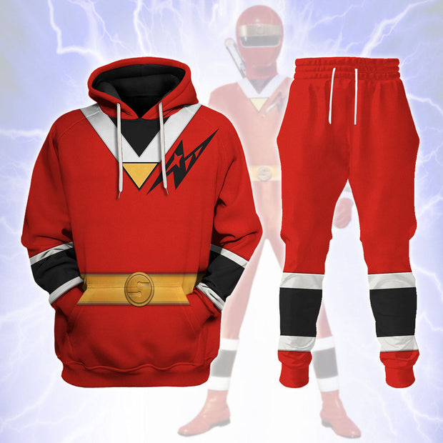 PR Red Aurico Aquitar Ranger Cosplay Costume - Hoodie Set PRHS125 HSQT4349