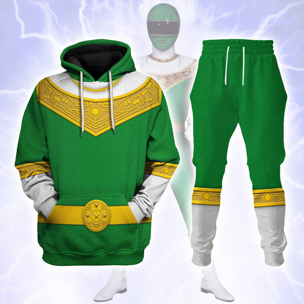 PR Green Power Rangers Zeo Cosplay Costume - Hoodie Set HSQT4291 PRHS53