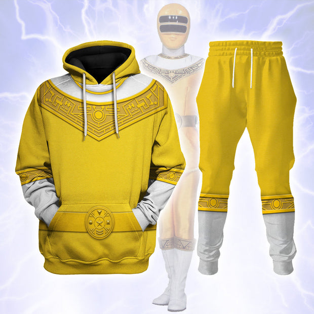PR Yellow Power Rangers Zeo Cosplay Costume - Hoodie Set HSQT4293 PRHS55