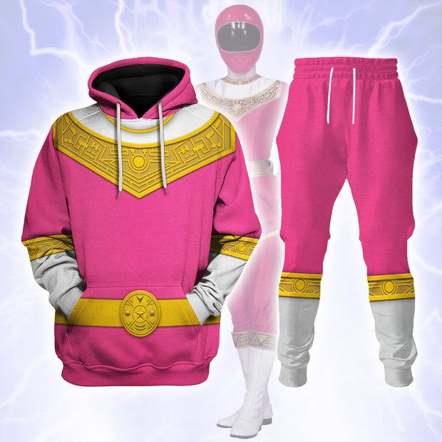 PR Pink Power Rangers Zeo Cosplay Costume - Hoodie Set HSQT4292 PRHS54