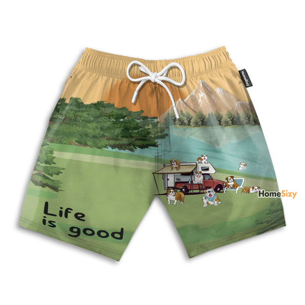 Bulldog Life Is Good Summer - Beach Shorts
