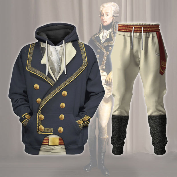 Marquis de Lafayette American Revolutionary War Historical Cosplay Costume - Hoodie Set QT5042401