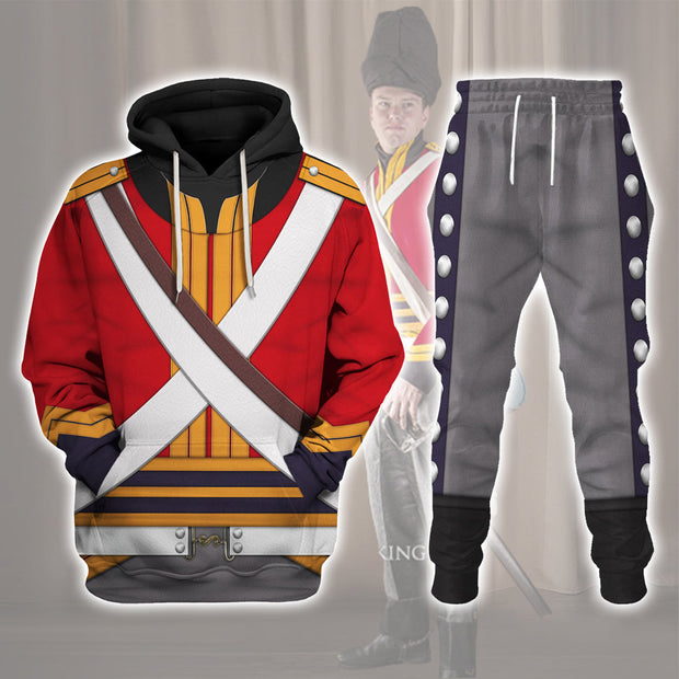 British 2nd Heavy Dragoon-Scots Greys-Campaign Dress (1812-1815) Uniform Historical Cosplay Costume - Hoodie Set