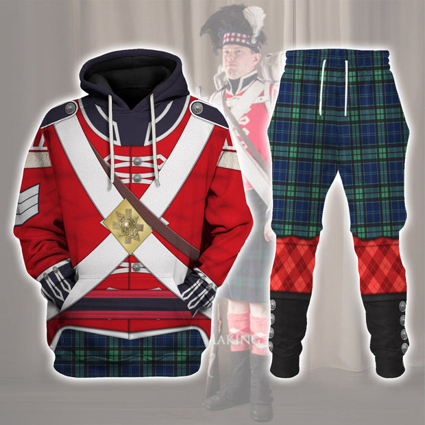 42nd Foot (Royal Highland) Private Grenadier Company (1812-1815) Uniform Historical Cosplay Costume - Hoodie Set