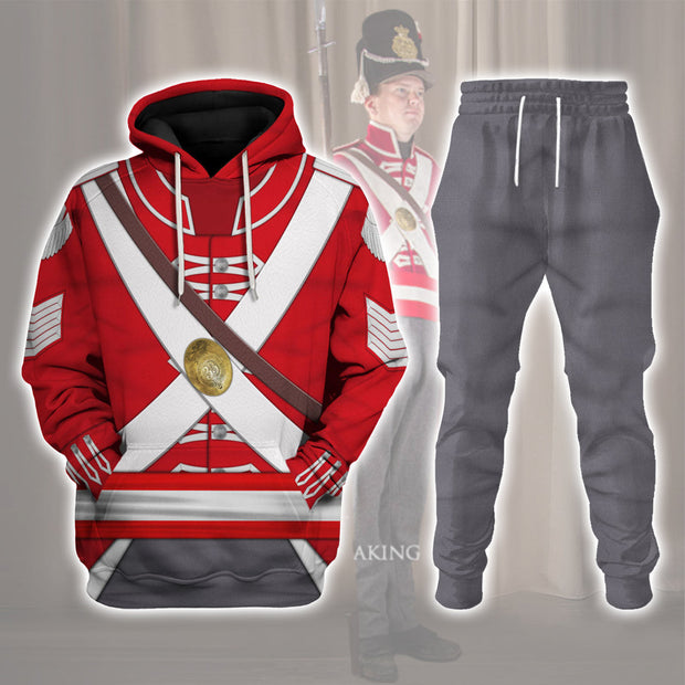 33rd Foot (1st Yorkshire West Riding) Sergeant- Centre Company (1812-1815) Uniform Historical Cosplay Costume - Hoodie Set