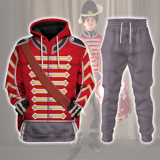 23rd Foot ( Royal Welch Fuzileers ) Drummer (1812-1815) Uniform Historical Cosplay Costume - Hoodie Set