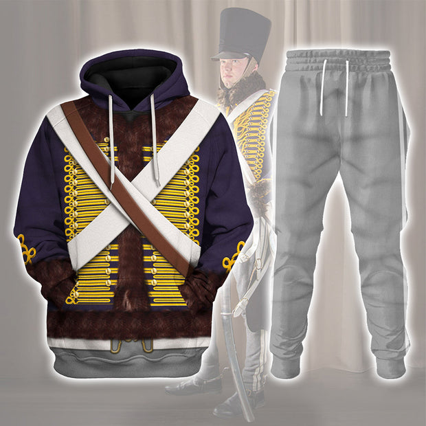 English Hussar-Campaign Dress (1806-1815) Uniform Historical Cosplay Costume - Hoodie Set