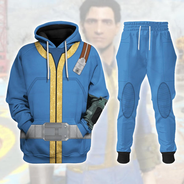 4 FO Nate Vault 111 Blue Uniform Fallout Cosplay Costume - Hoodie Set QT406029