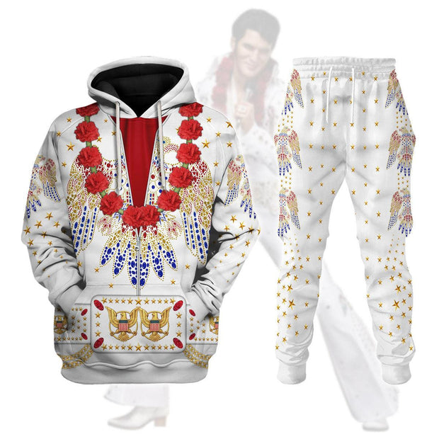 Elvis Presley Flower Aloha From Hawaii Cosplay Costume - Hoodie Set CSELV002