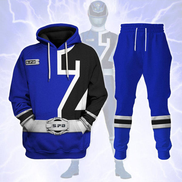PR S.P.D Blue Ranger - Hoodies Sweatshirt T-shirt Sweatpants Hawaiian Tracksuit - PRHS08 QT308113