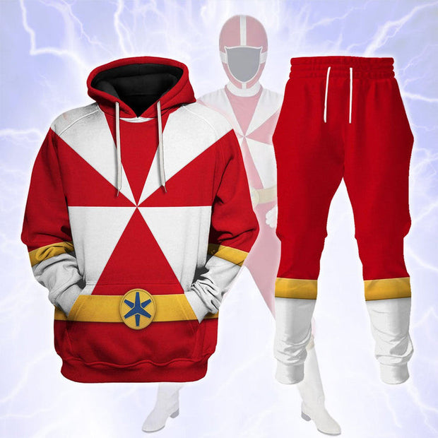 PR Lightspeed Red Ranger - Hoodies Sweatshirt T-shirt Sweatpants Hawaiian Tracksuit - PRHS17 QT309505